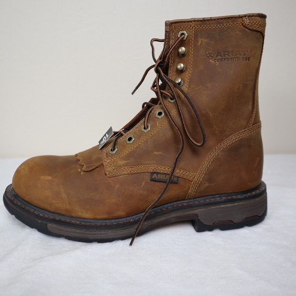 Ariat WorkHog 8" Composite Toe Work Boots Brown Leather Mens 10D - Picture 7 of 16